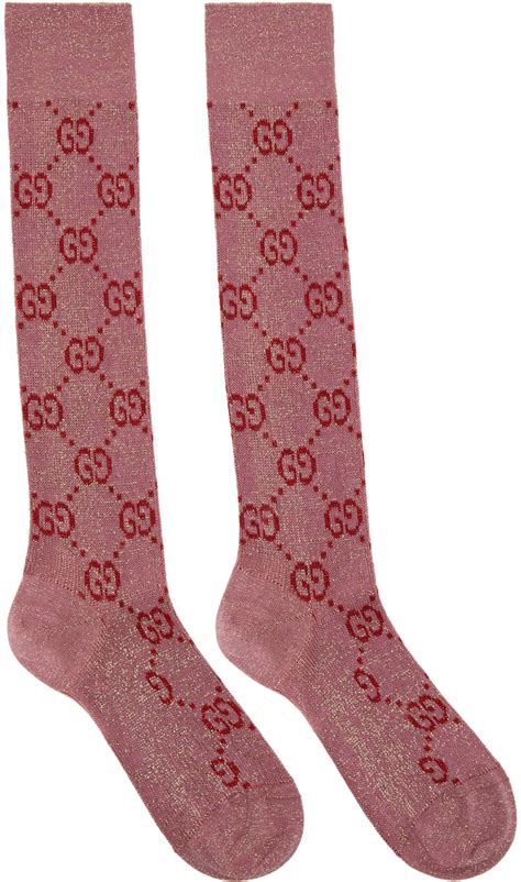 green and pink gucci socks|Gucci over knee socks.